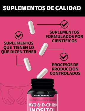 Suplemento Myo y D-Chiro Inositol 40:1 Beyond Vitamins con myo-inositol y d-chiro inositol de 180 cápsulas