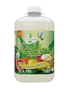 Jugo de Aloe Vera Best Health con aloe barbadensis sabor frutas tropicales de 3.785 l