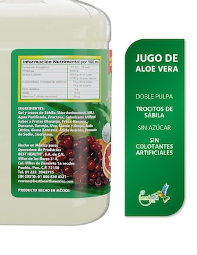 Jugo de Aloe Vera Best Health con aloe barbadensis sabor frutas tropicales de 3.785 l