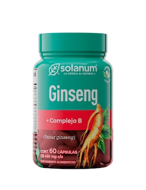 Suplemento alimenticio Ginseng + Complejo B Solanum de 60 cápsulas