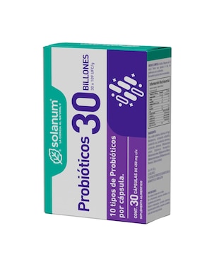 Suplemento alimenticio probioticos 30 billones Solanum cápsulas unisex