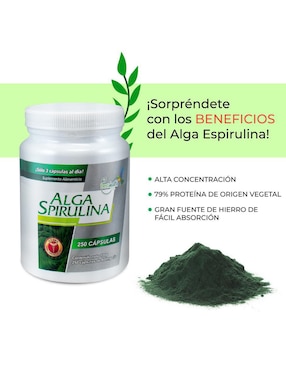 Alga Spirulina Best Health con alga espirulina de 250 cápsulas