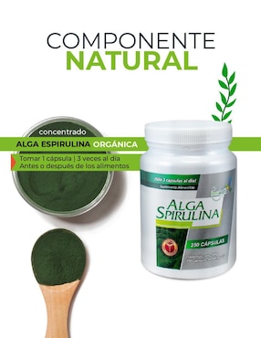 Alga Spirulina Best Health con alga espirulina de 250 cápsulas