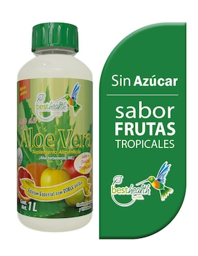 Jugo de Aloe Vera Best Health con aloe barbadensis sabor frutas tropicales de 1 l