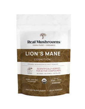 Lions Mane Cognition Real Mushrooms Con Hongo De Melena De León Sabornatural 60 G