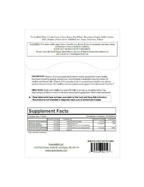 B12 Plus suplemento alimenticio Patch Md parches
