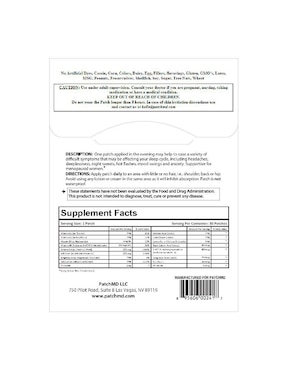 Menopause Night Relief vitamina Patch Md parches