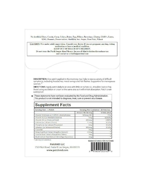 Menopause Night Relief vitamina Patch Md parches