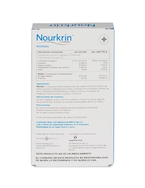 Tratamiento capilar anticaída del cabello Woman Nourkrin con marilex de 60 tabletas