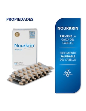 Tratamiento capilar anticaída del cabello Woman Nourkrin con marilex de 60 tabletas