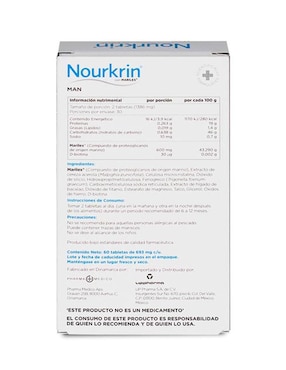 Tratamiento capilar anticaída del cabello Man Nourkrin con marilex de 60 tabletas