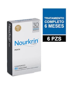 Tratamiento capilar anticaída del cabello Man Nourkrin con marilex de 60 tabletas