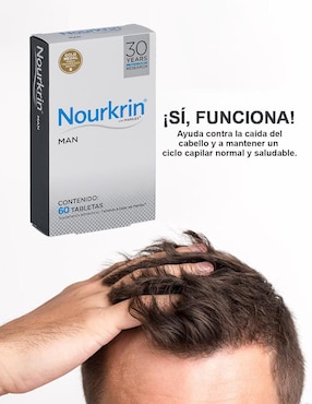 Tratamiento capilar anticaída del cabello Man Nourkrin con marilex de 60 tabletas