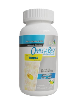 Omegabest Best Health Con Omega 3, Aceite De Salmón Con Dha Y Epa Sabor Mandarina - Limón 120 Cápsulas