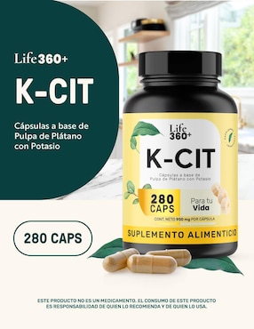 K-Cit: Citrato de Potasio y Pulpa de Plátano Life 360+ Life360+ con citrato de potasio