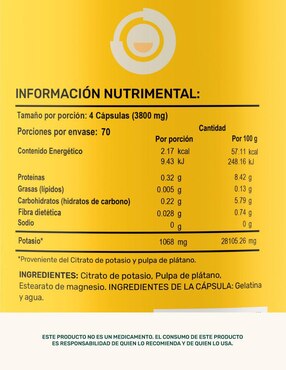 K-Cit: Citrato de Potasio y Pulpa de Plátano Life 360+ Life360+ con citrato de potasio