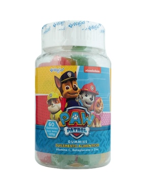 Gummies Paw Patrol Wago Lab con vitamina c, betaglucano y zinc sabor cítrico 60 gomitas