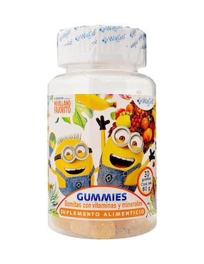 Gummies minions Wago Lab con vitaminas y minerales sabor piña 30 gomitas