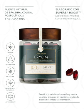 Kryom de Oxomio - Heart Health Oxomio con aceite de krill de 180 cápsulas