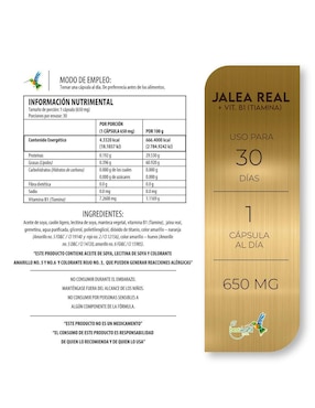 Jalea Real + Vitamina B1 (Tiamina) Best Health de 30 cápsulas
