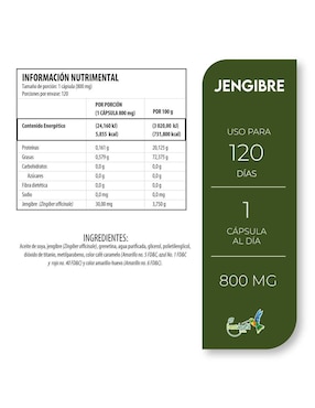 Jengibre Best Health de 120 cápsulas
