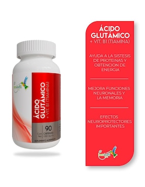 Ácido Glutámico + Tiamina Best Health con ácido glutámico + vitamina b1 de 90 cápsulas