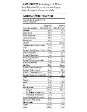 Platinum 50+ Solanum con omega 3 de 240 cápsulas