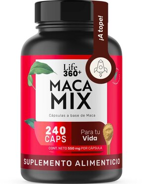 Maca: maca (negra amarilla roja) life 360+ 240 cápsulas life360+ con maca de sin tamaño