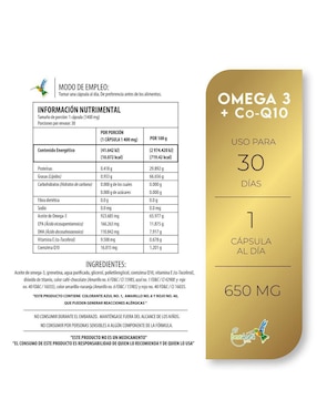 OMEGA 3 + CoQ10 Best Health de 30 cápsulas