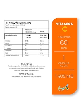 Vitamina C Best Health de 60 cápsulas