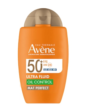 Protector Solar FPS 50 Ultra Fluid Mat Perfect Oil Control Con Color Avène Línea Naranja 50 Ml