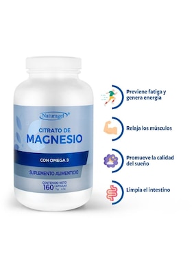 Citrato de Magnesio con Omega 3 Naturagel de 160 cápsulas