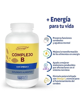 Complejo B con Omega 3 Naturagel de 160 cápsulas