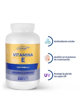 Vitamina E con Omega 3 Naturagel de 200 cápsulas