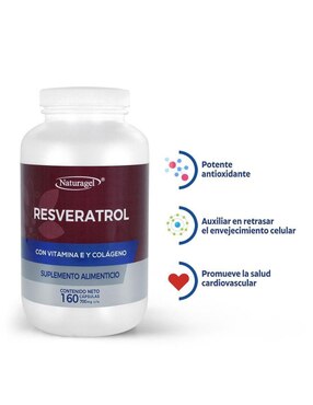 Resveratrol con Vitamina E y Colágeno Naturagel de 160 cápsulas