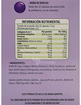 Colágeno 6 en 1 Solanum con vitamina C de 100 g