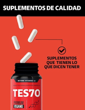 Testo Premium Vegano Beyond Vitamins con fenogreco, maca, l arginina, zinc, vitamina d3, ácido aspártico, l-citrulina y creatina monohidratada de 60 cápsulas