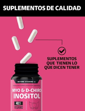 Myo-Inositol y D-Chiro Inositol Vegano Beyond Vitamins de 60 cápsulas