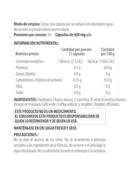 F-BRN Duo Inner con l-carnitina de 60 cápsulas