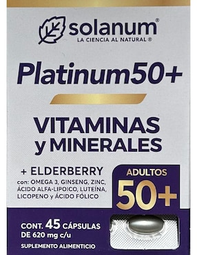 Platinum 50+ Solanum con ácido alfa lipoico de 45 cápsulas
