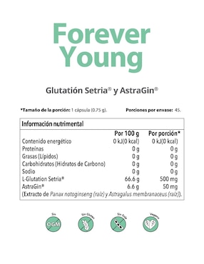 Forever Young Matter con glutatión, omega 3 de 30 cápsulas