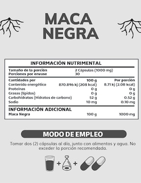 Maca Negra Beyond Vitamins de 60 cápsulas