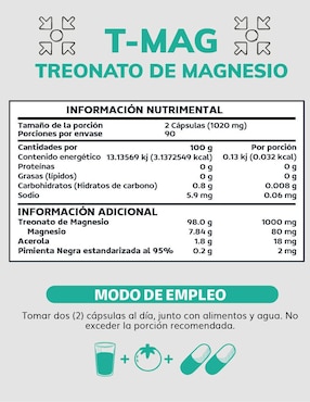 T-MAG Treonato de Magnesio Beyond Vitamins de 180 cápsulas