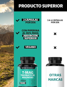 T-MAG Treonato de Magnesio Beyond Vitamins de 60 cápsulas