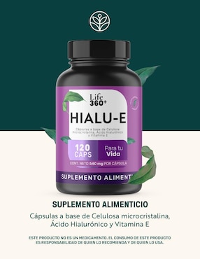 Hialu-E: Ácido Hialurónico + Vitamina E + Estearato de Magnesio Life 360+ Life360+