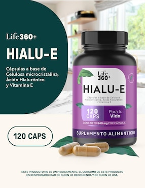 Hialu-E: Ácido Hialurónico + Vitamina E + Estearato de Magnesio Life 360+ Life360+