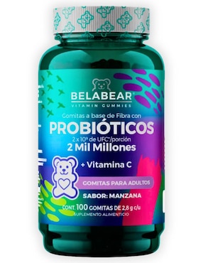 Probióticos 30 Billones Adulto Belabear Sabor Manzana 100 Gomitas