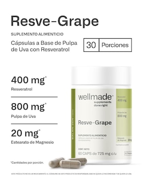 Resveratrol con Pulpa de Uva WELLMADE Wellmade