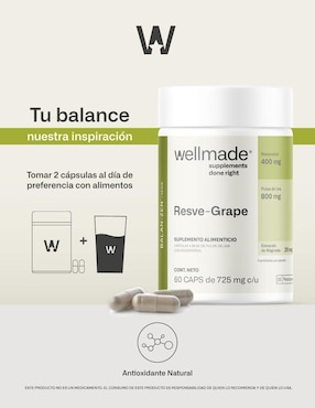 Resveratrol con Pulpa de Uva WELLMADE Wellmade