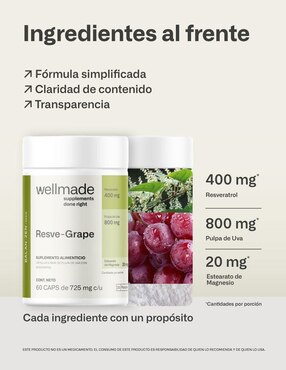 Resveratrol con Pulpa de Uva WELLMADE Wellmade
